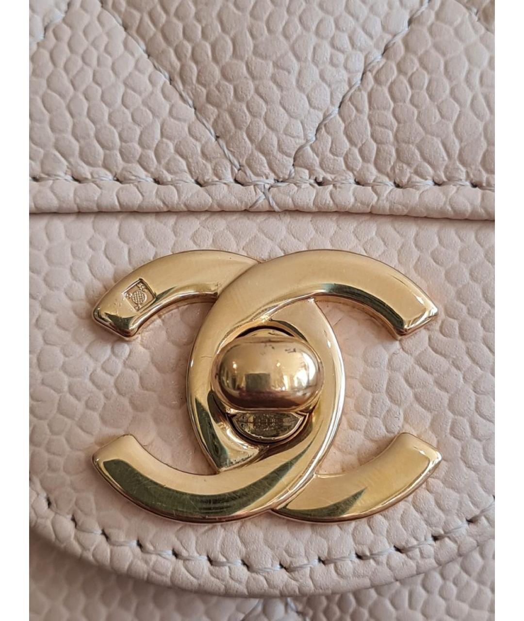 CHANEL Бежевая кожаная сумка через плечо, фото 6