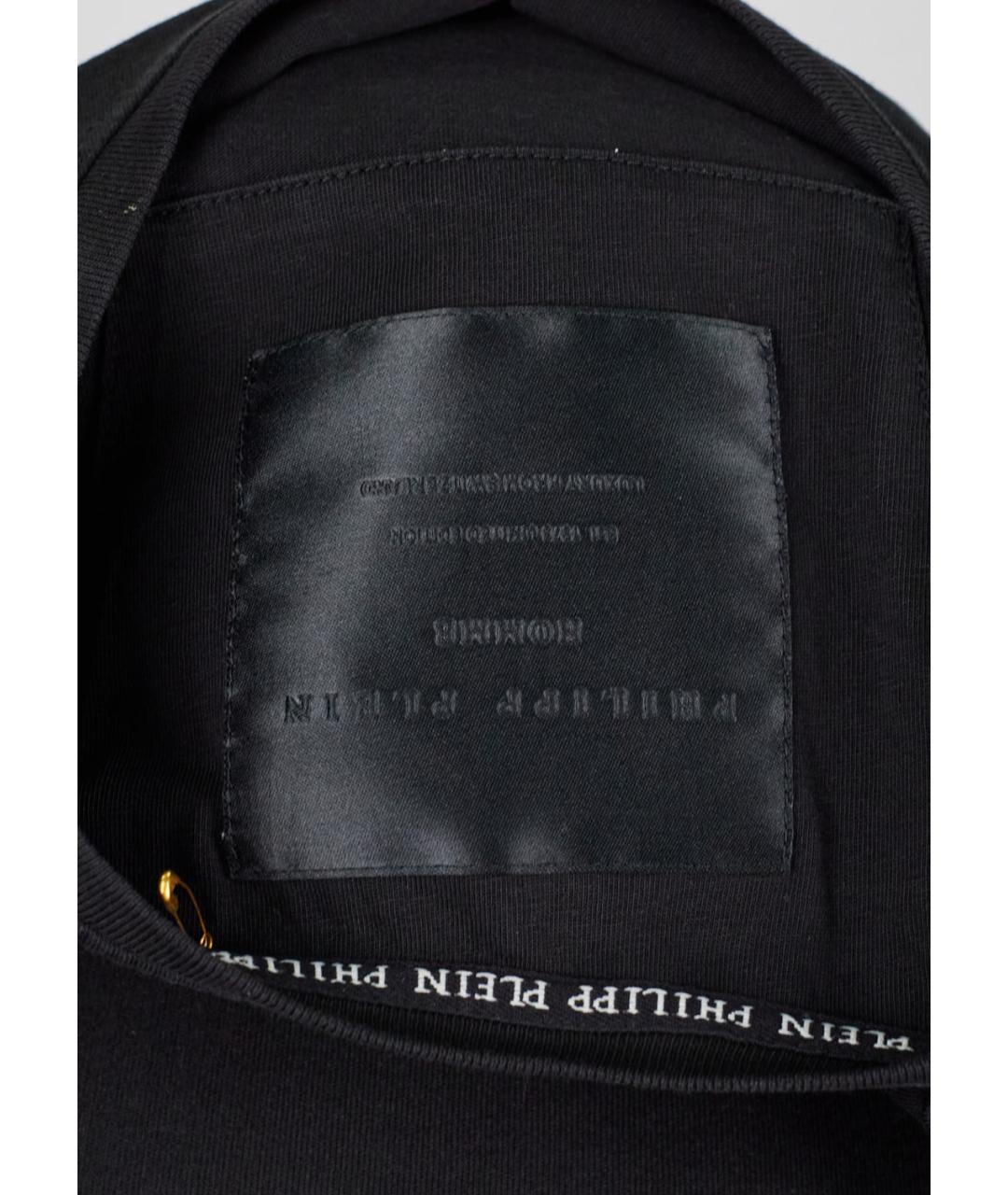 PHILIPP PLEIN Черная хлопковая футболка, фото 3