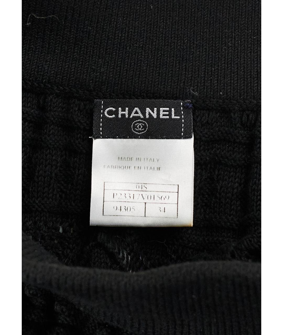 CHANEL Черная хлопковая юбка мини, фото 3