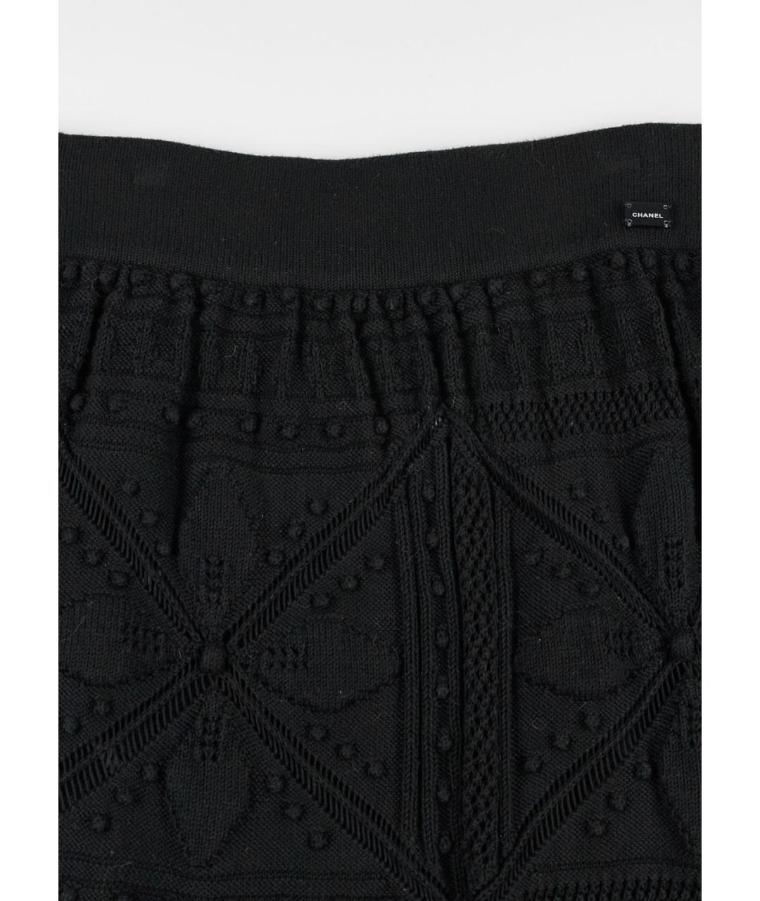 CHANEL Черная хлопковая юбка мини, фото 4