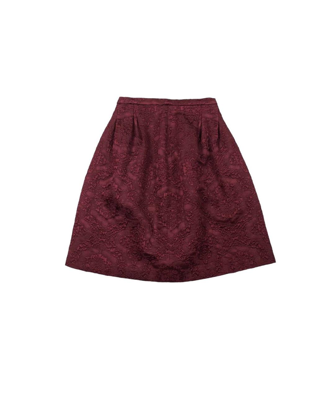 CHRISTIAN DIOR Бордовая шерстяная юбка мини, фото 1