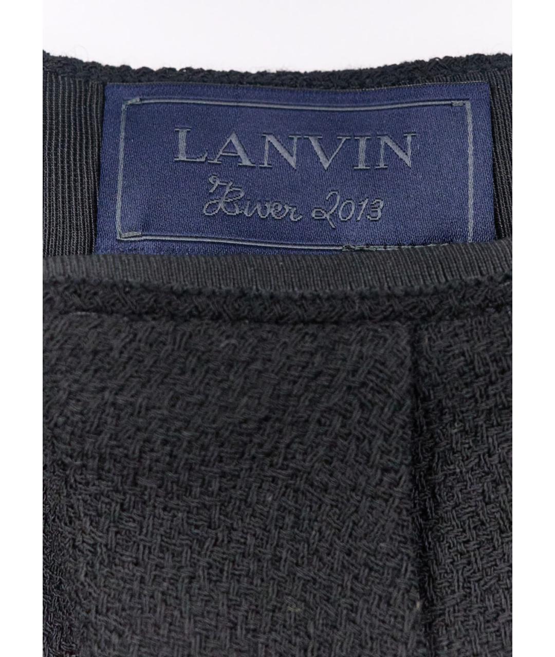 LANVIN Черная вискозная юбка миди, фото 3