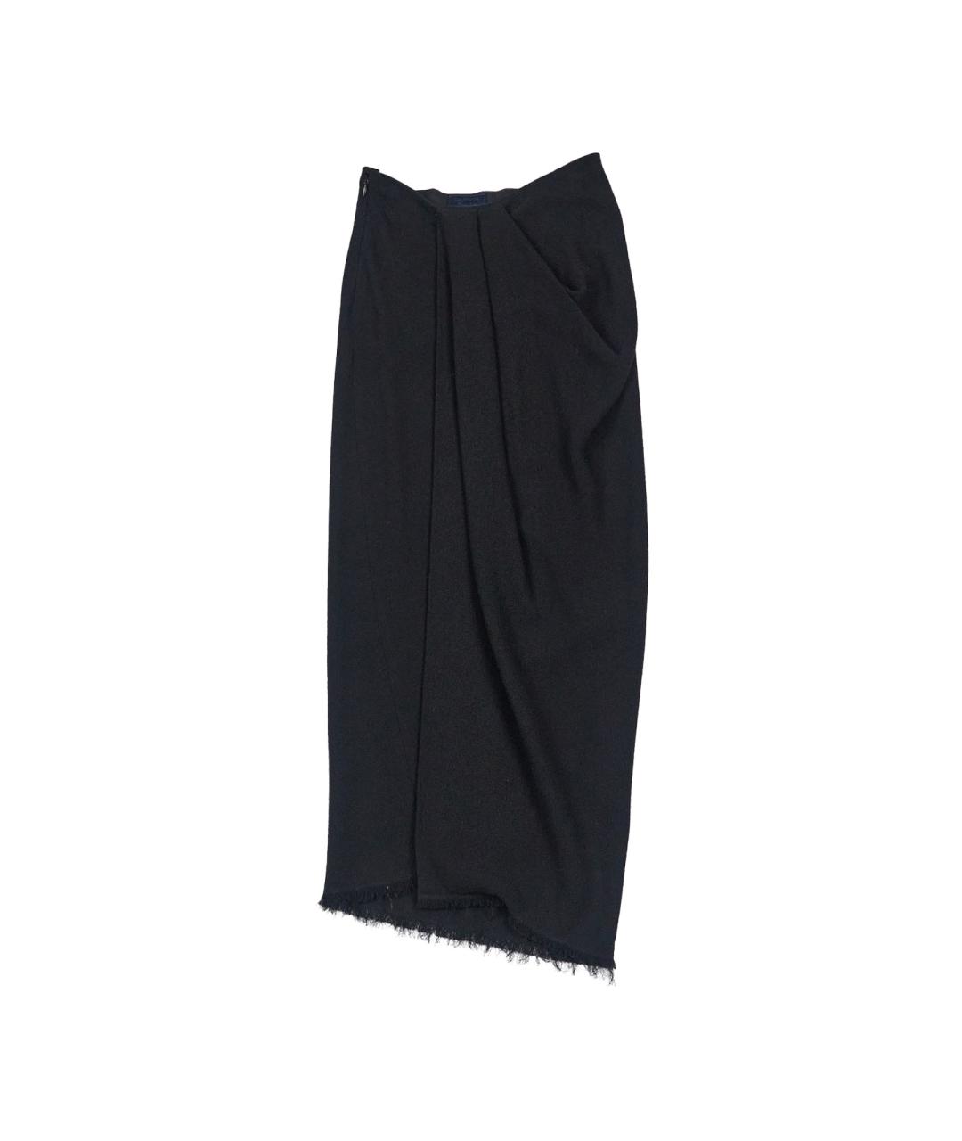LANVIN Черная вискозная юбка миди, фото 1