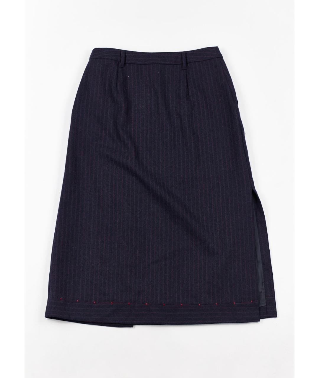 WEEKEND MAX MARA Синяя шерстяная юбка миди, фото 2