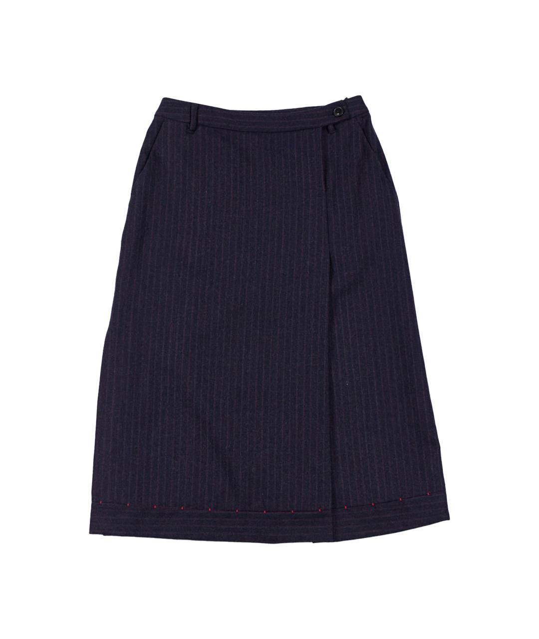 WEEKEND MAX MARA Синяя шерстяная юбка миди, фото 1