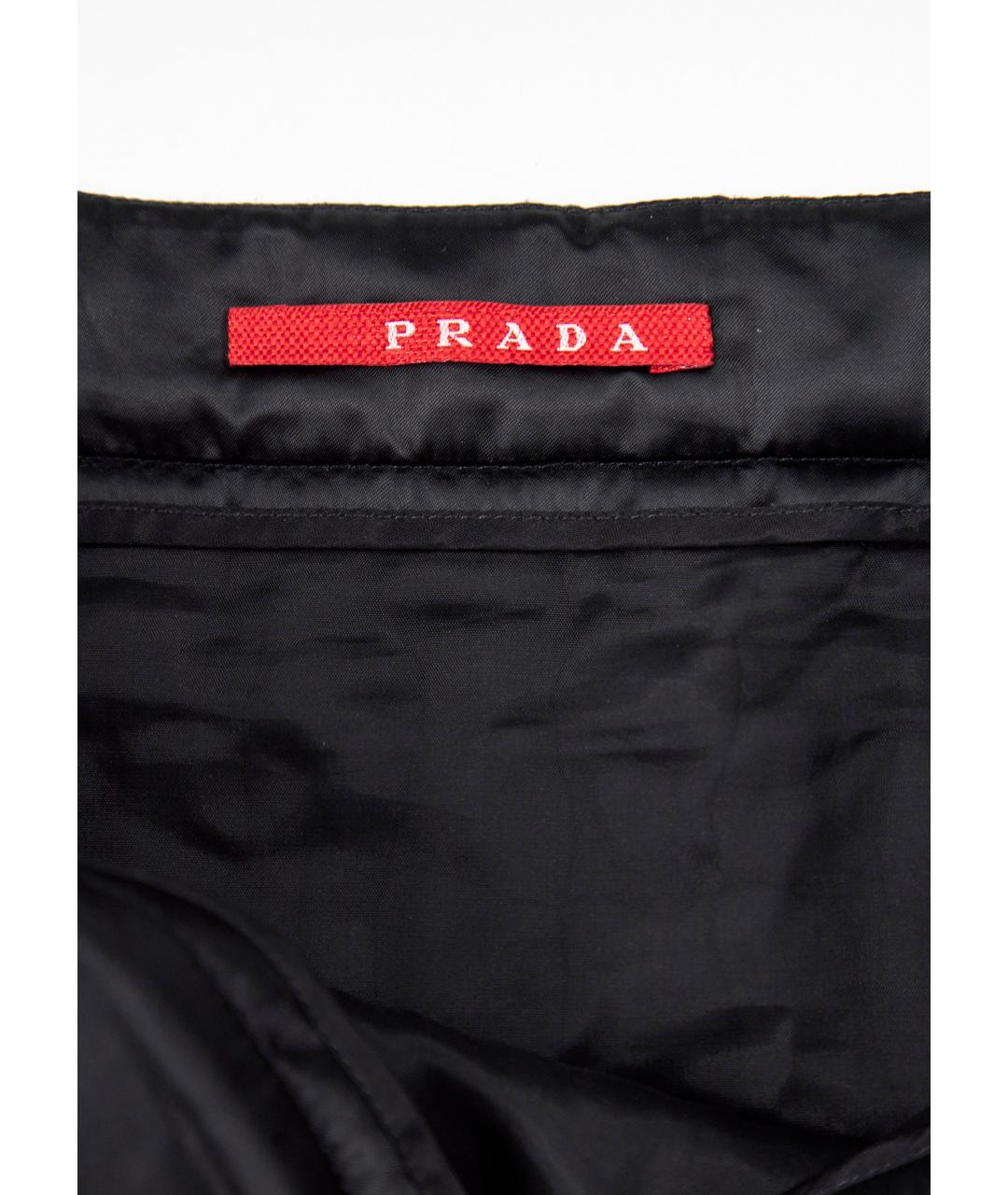 PRADA Черная полиамидовая юбка мини, фото 3