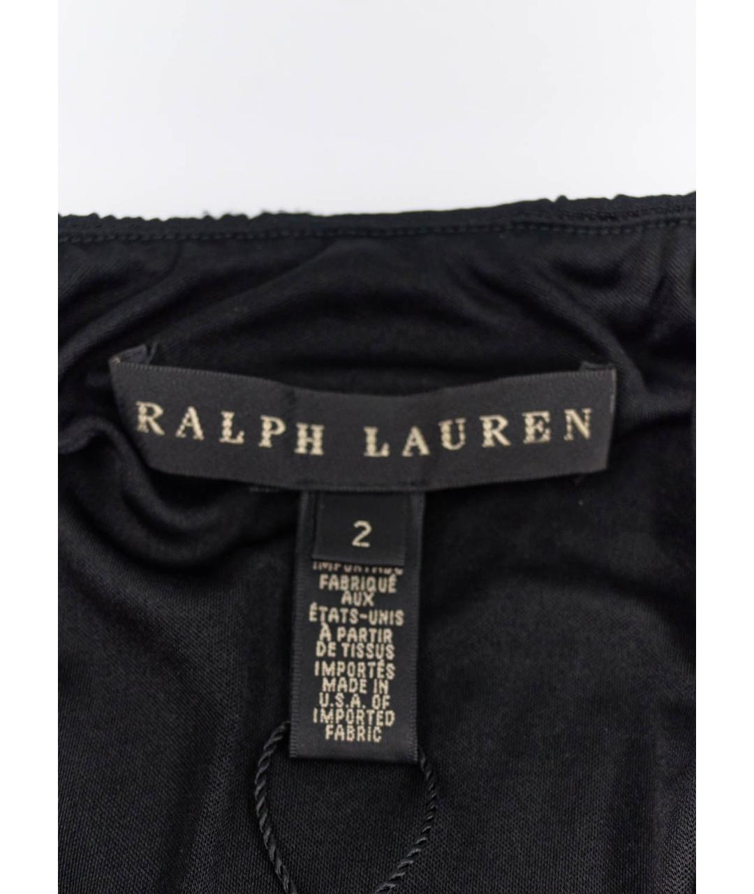 RALPH LAUREN Черная вискозная юбка миди, фото 3