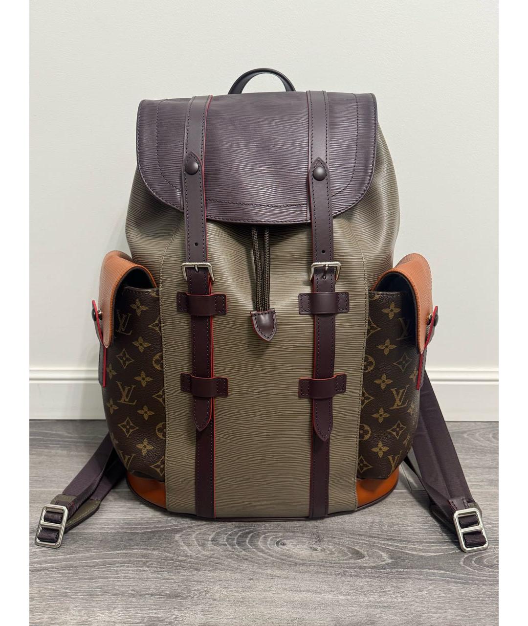 LOUIS VUITTON Коричневый кожаный рюкзак, фото 9