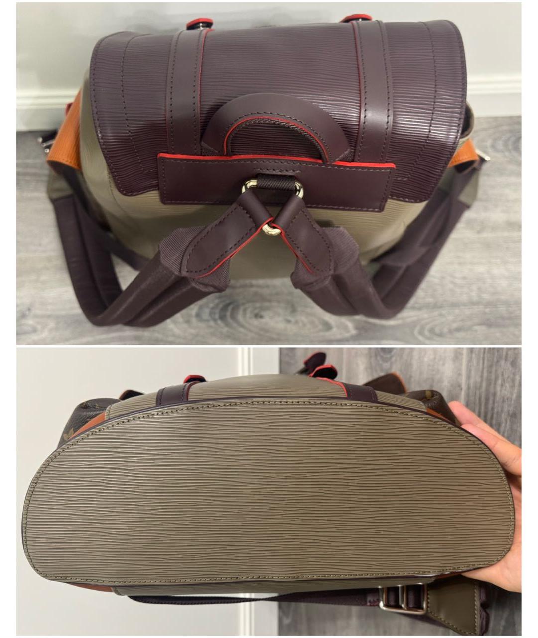 LOUIS VUITTON Коричневый кожаный рюкзак, фото 4
