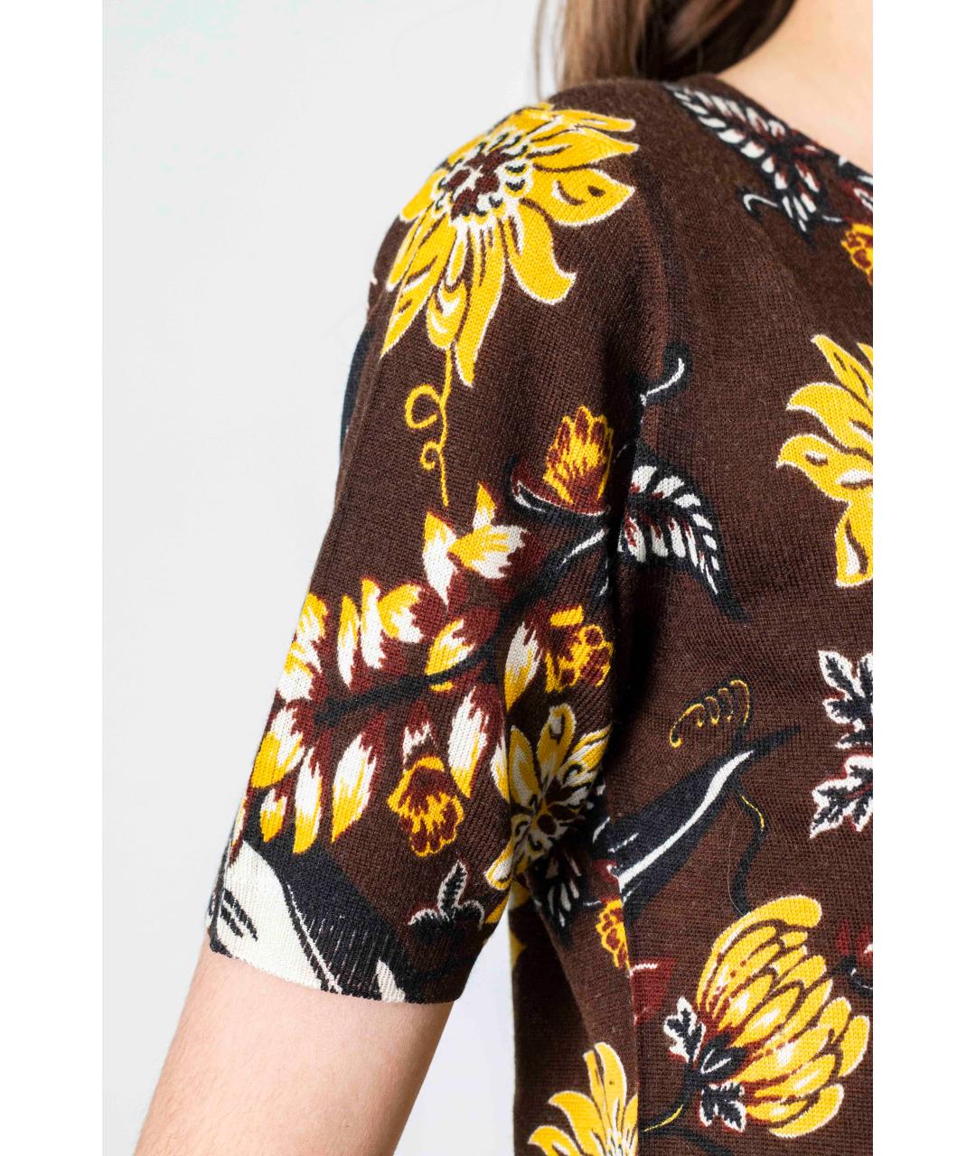 PRADA Коричневая шерстяная футболка, фото 4