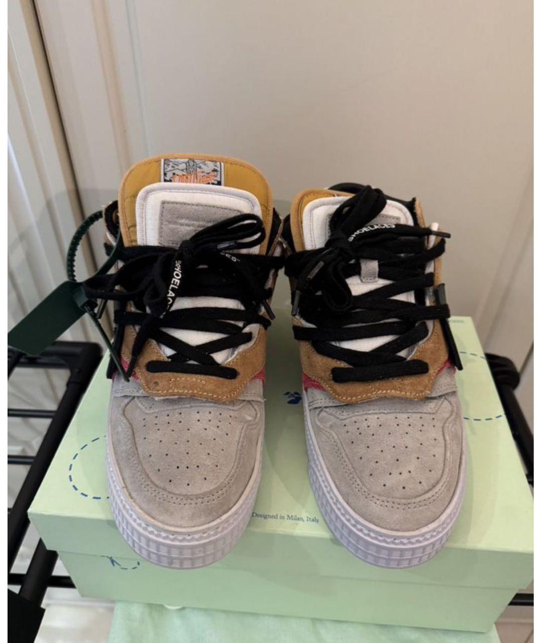 OFF-WHITE Мульти кожаные кеды, фото 2