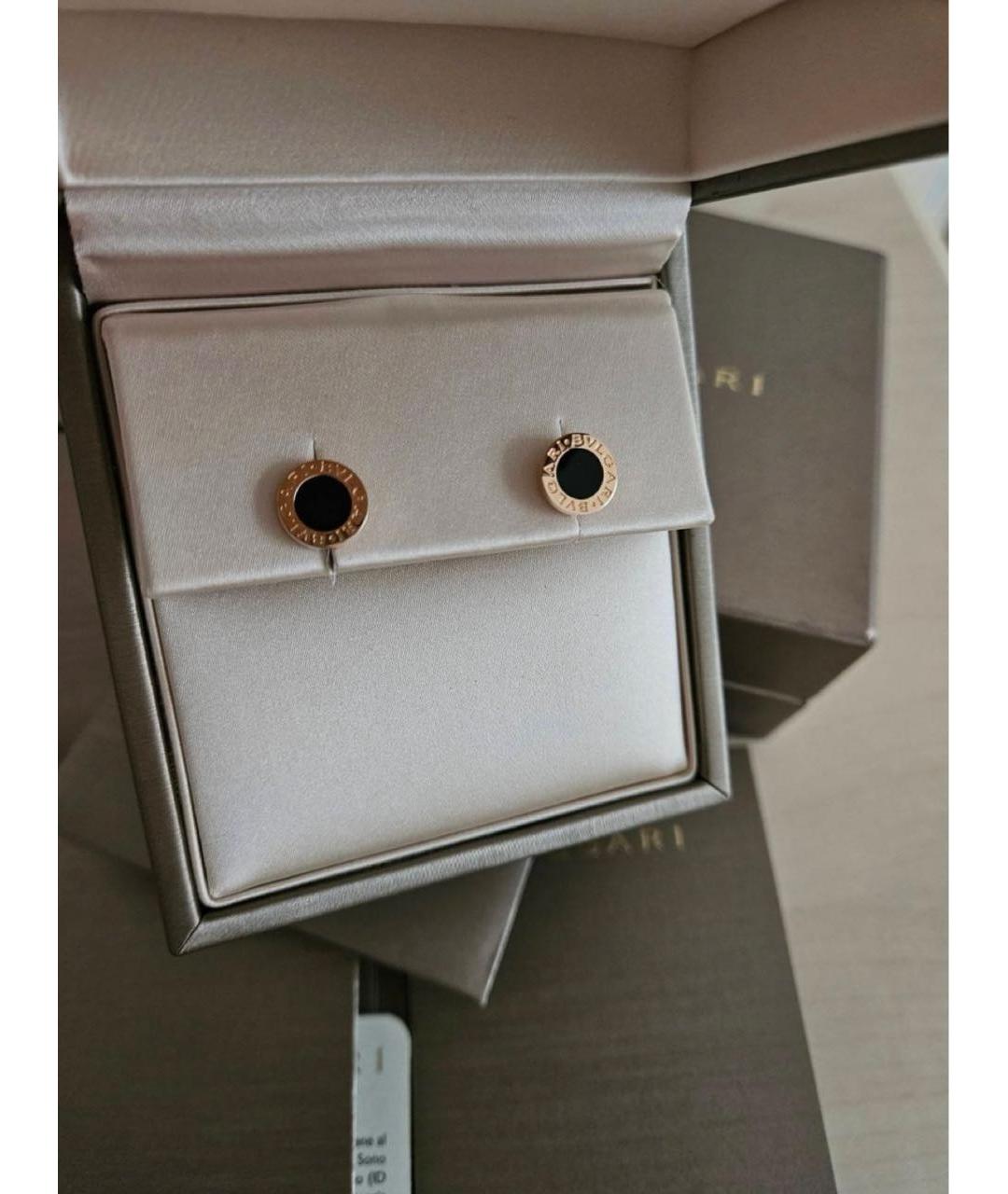 BVLGARI Черные серьги из розового золота, фото 5