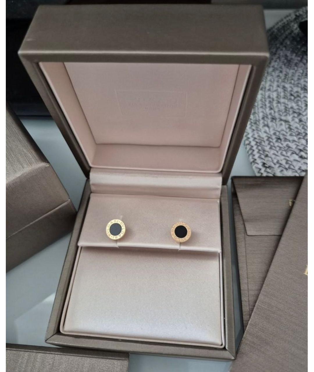 BVLGARI Черные серьги из розового золота, фото 8