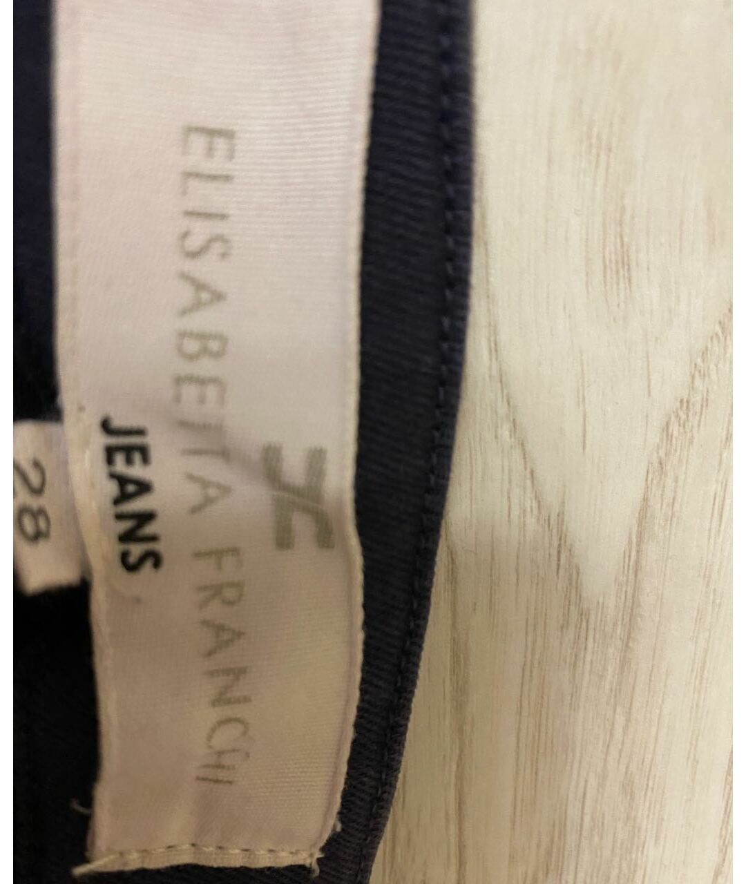 ELISABETTA FRANCHI Темно-синие хлопко-эластановые джинсы слим, фото 3