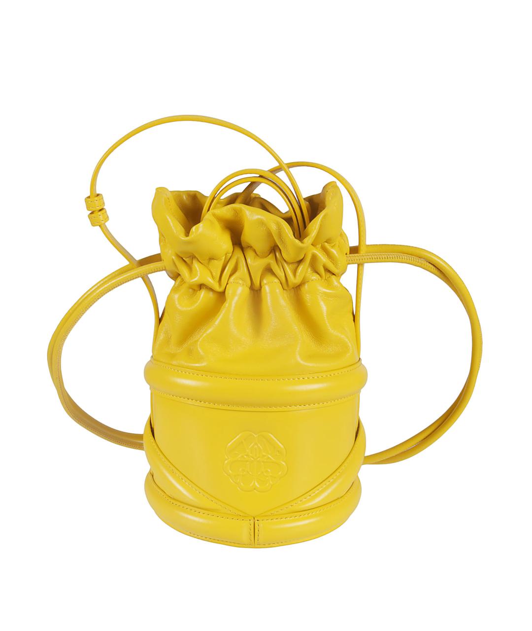 ALEXANDER MCQUEEN Желтая кожаная сумка через плечо, фото 2