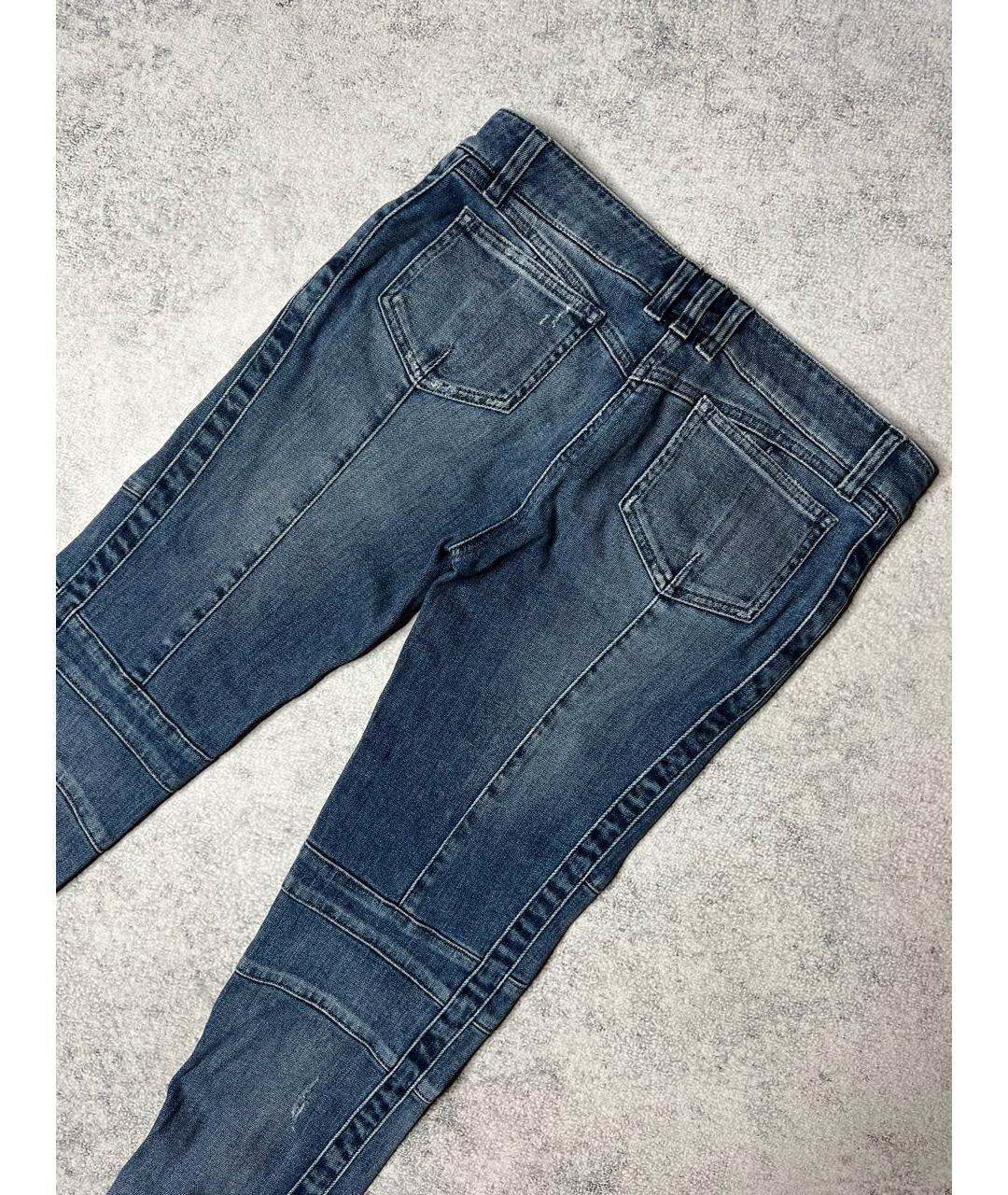 BALMAIN Синие хлопко-эластановые джинсы слим, фото 6