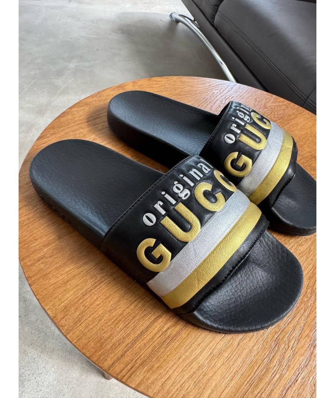 GUCCI Черные шлепанцы, фото 8