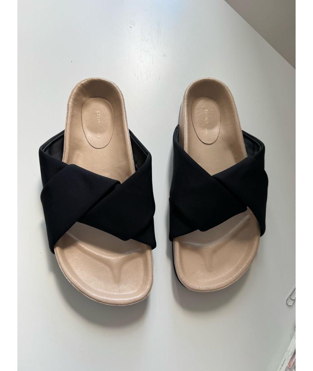 CELINE Черные шлепанцы, фото 2