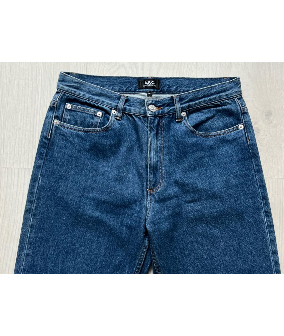 A.P.C. Темно-синие хлопковые прямые джинсы, фото 3