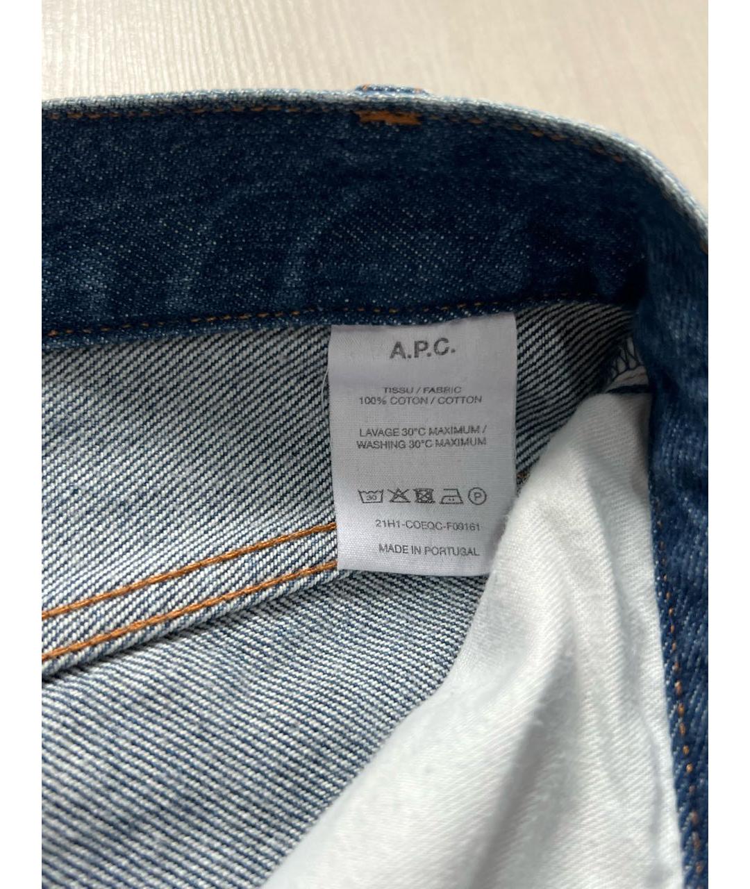 A.P.C. Темно-синие хлопковые прямые джинсы, фото 7
