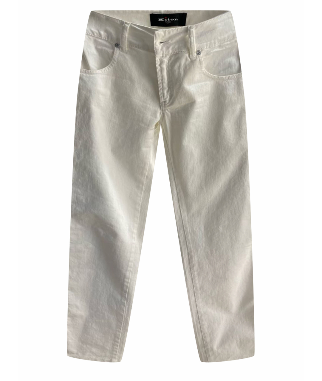 KITON Белые джинсы слим, фото 1