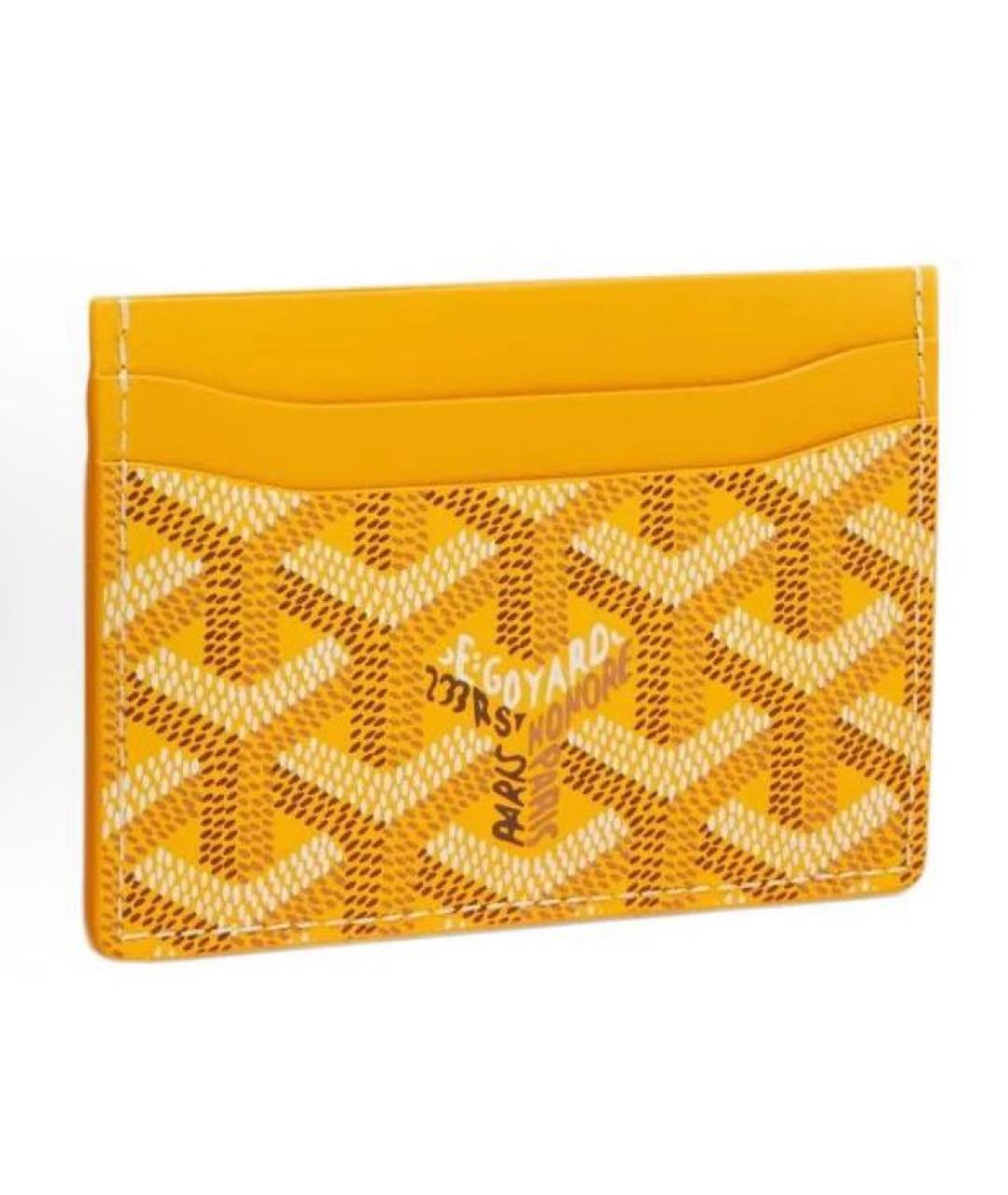 GOYARD Желтый кожаный кардхолдер, фото 4