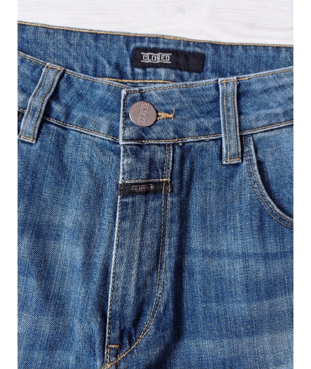CLOSED Синие хлопко-эластановые прямые джинсы, фото 3