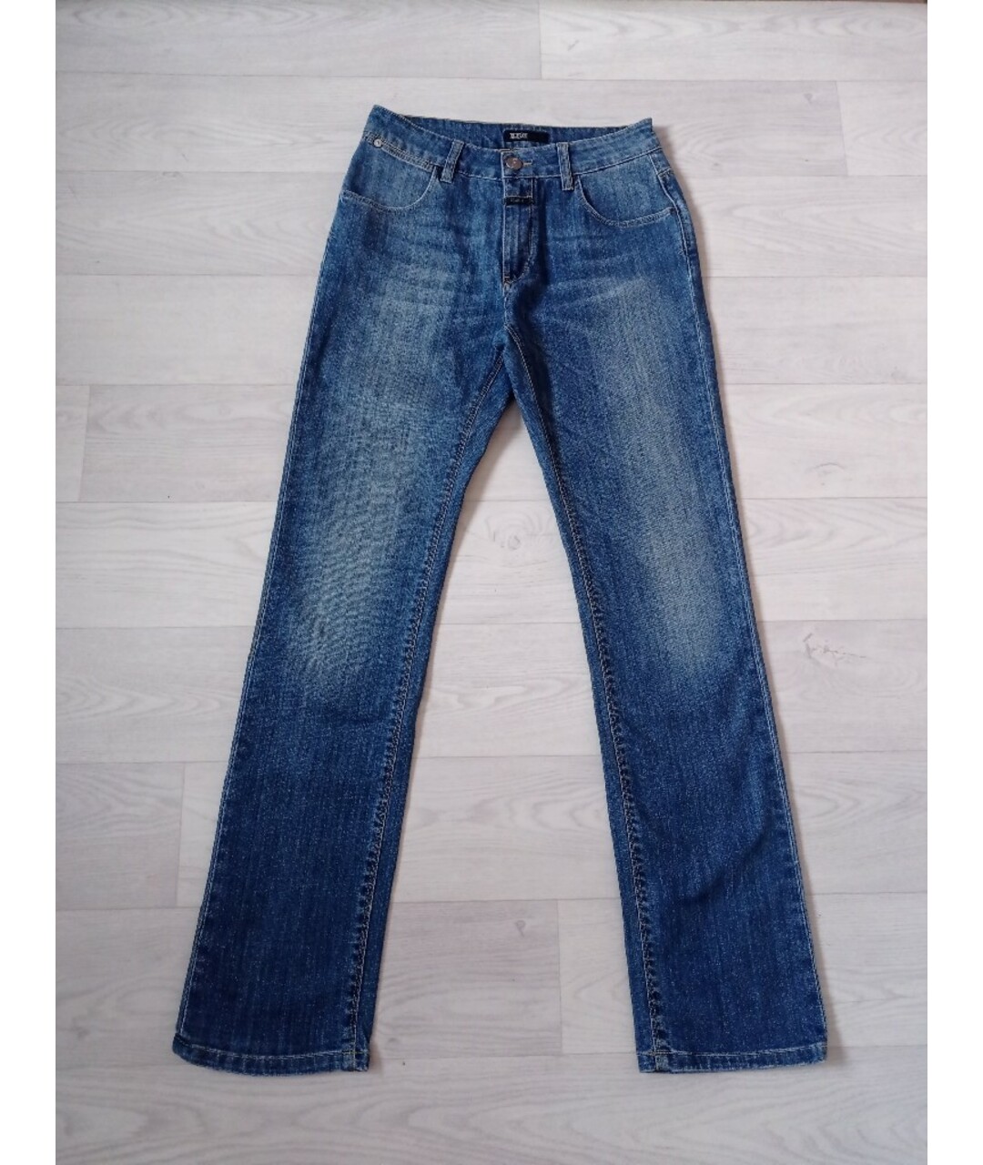 CLOSED Синие хлопко-эластановые прямые джинсы, фото 9