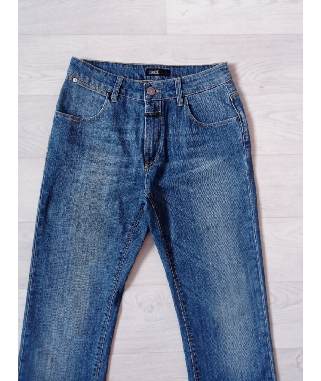 CLOSED Синие хлопко-эластановые прямые джинсы, фото 4