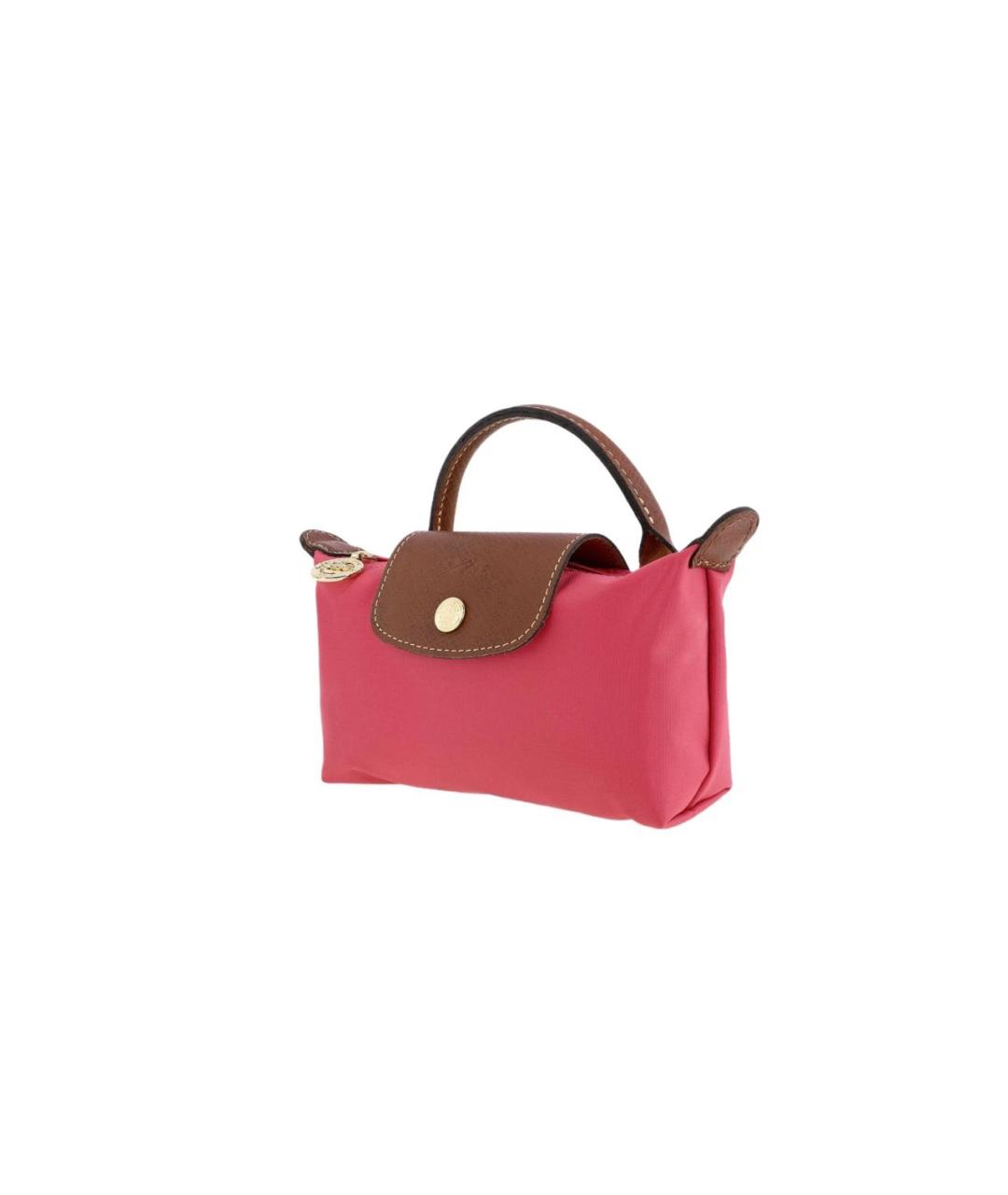 LONGCHAMP Розовая синтетическая сумка с короткими ручками, фото 2