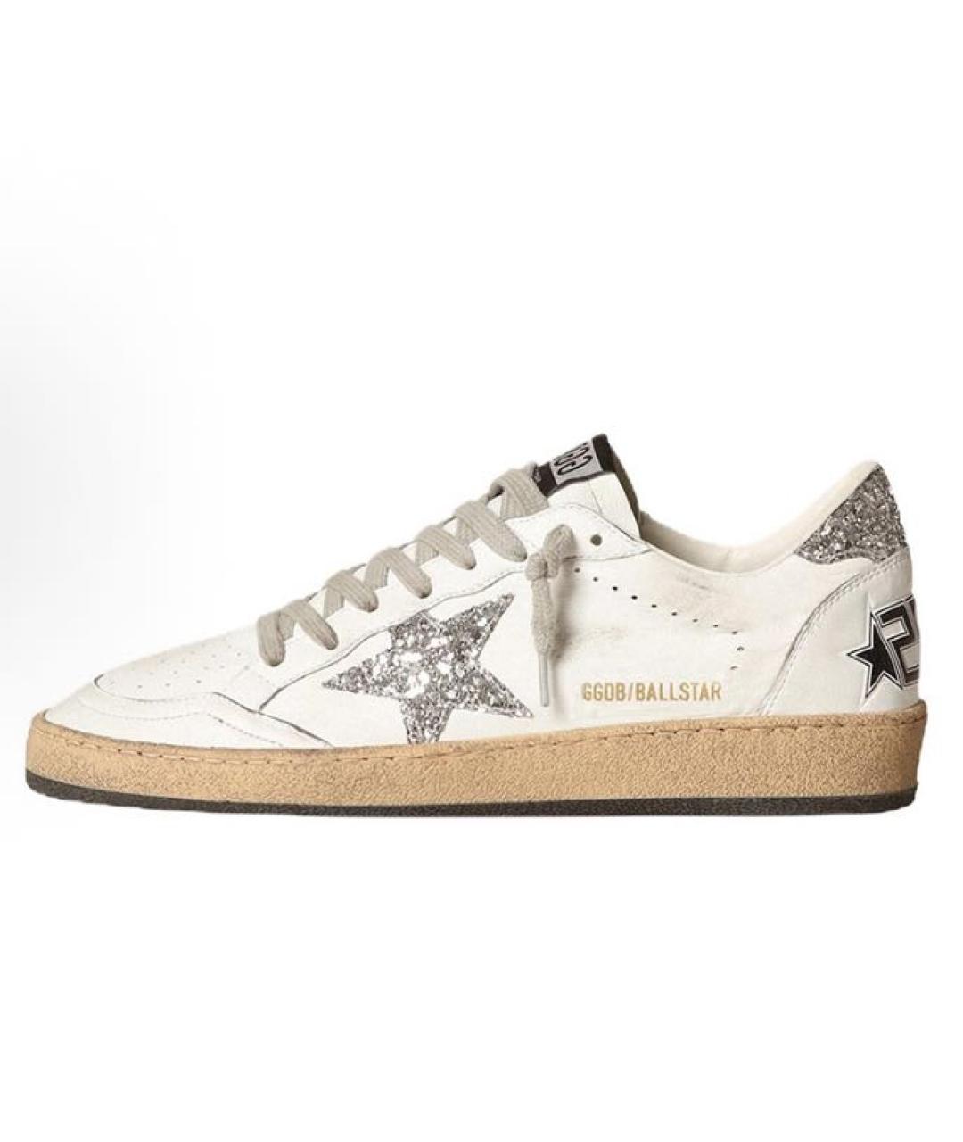 GOLDEN GOOSE DELUXE BRAND Бежевые кожаные кеды, фото 3