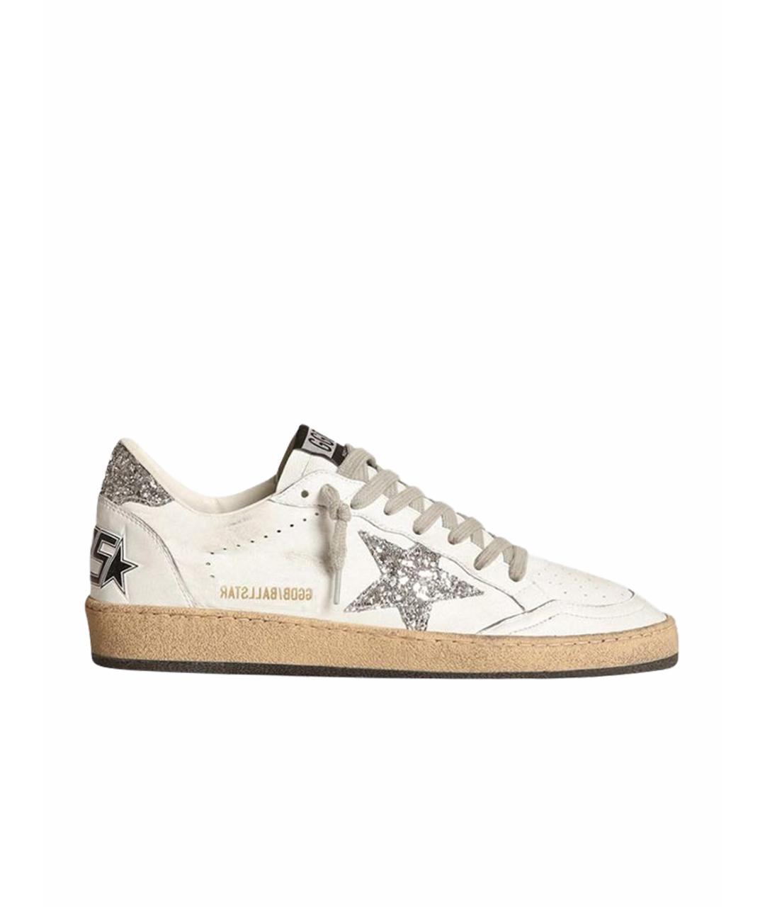 GOLDEN GOOSE DELUXE BRAND Бежевые кожаные кеды, фото 1