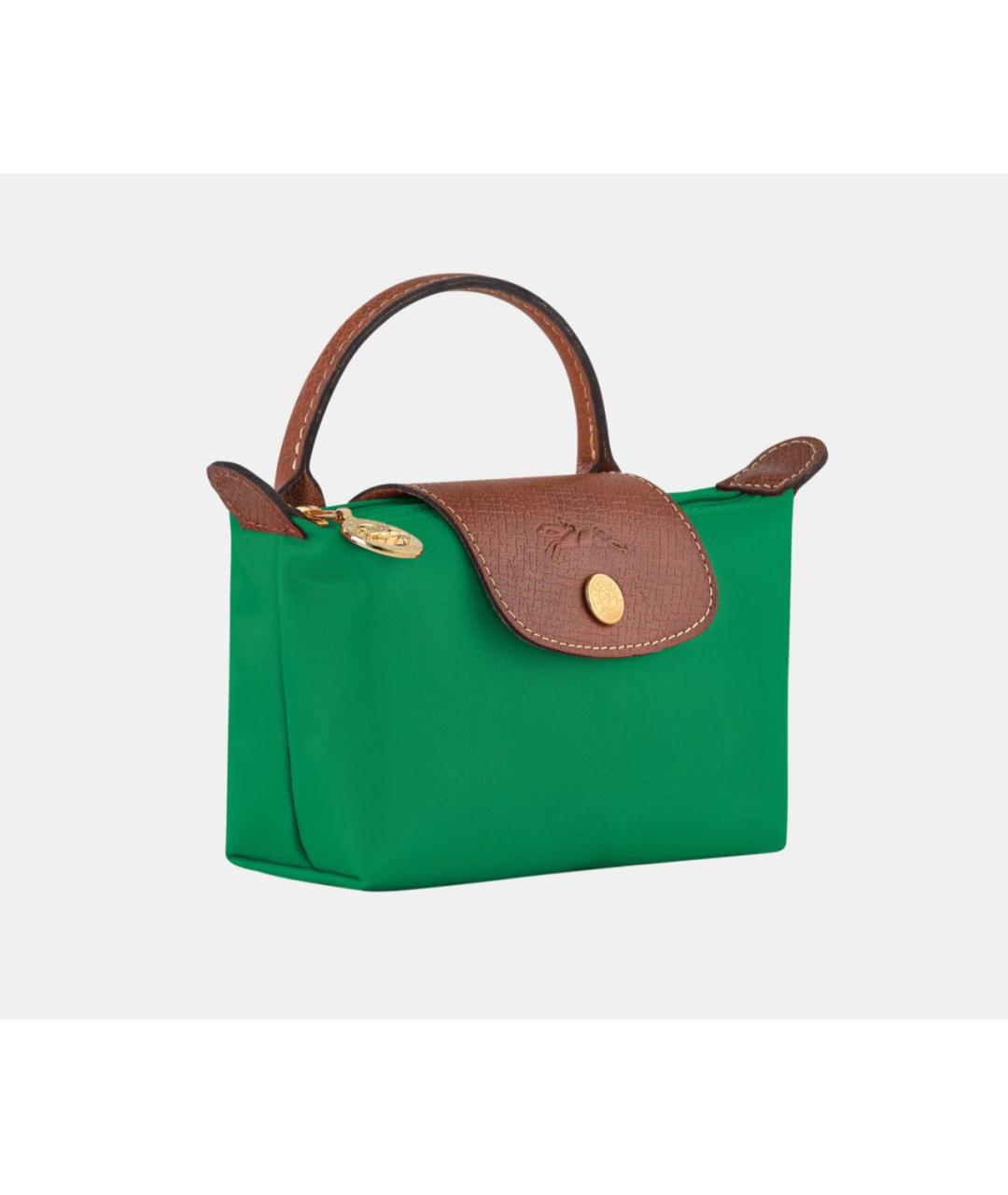 LONGCHAMP Зеленая синтетическая сумка с короткими ручками, фото 2