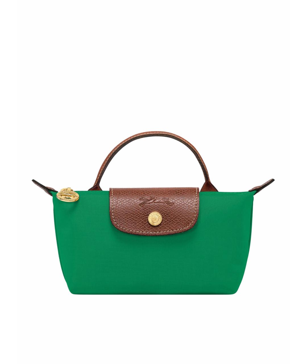 LONGCHAMP Зеленая синтетическая сумка с короткими ручками, фото 1