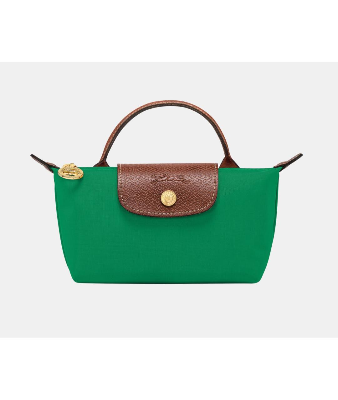 LONGCHAMP Зеленая синтетическая сумка с короткими ручками, фото 6