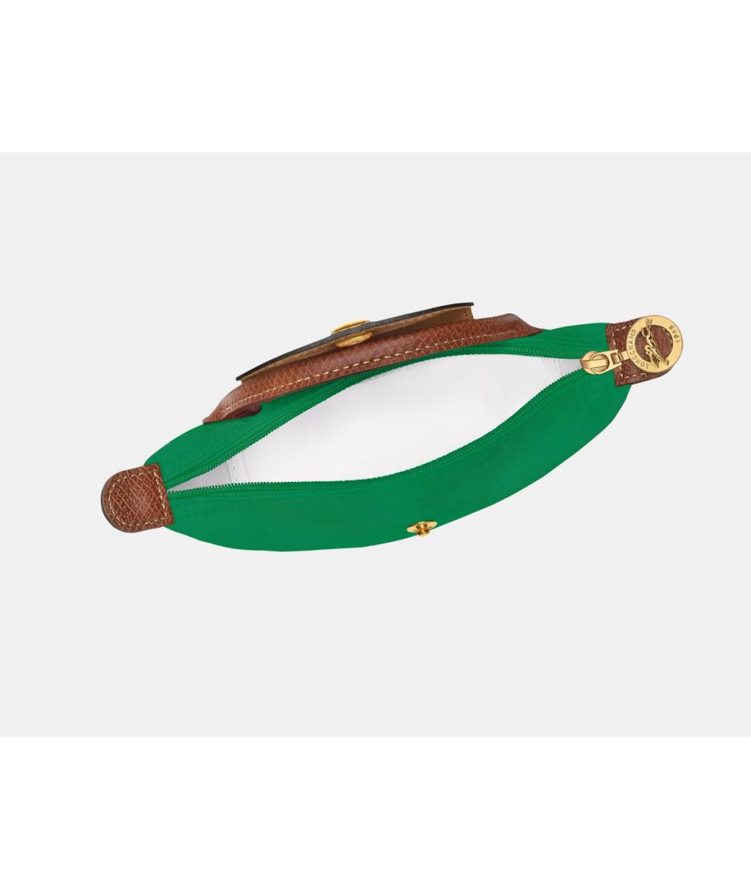 LONGCHAMP Зеленая синтетическая сумка с короткими ручками, фото 4