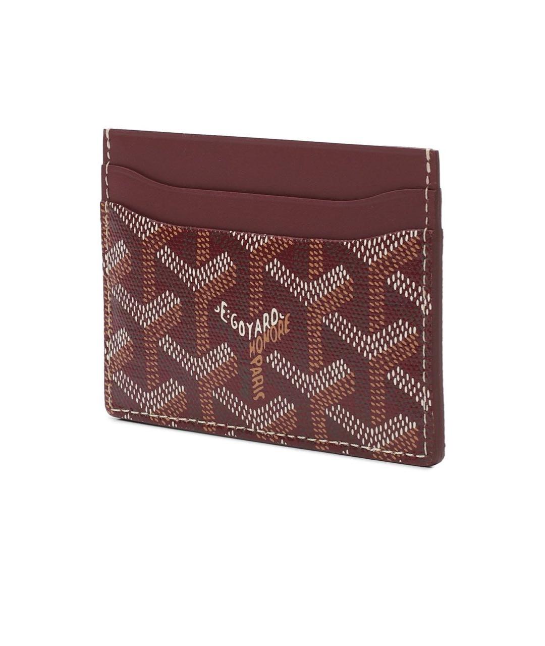 GOYARD Бордовый кожаный кардхолдер, фото 2
