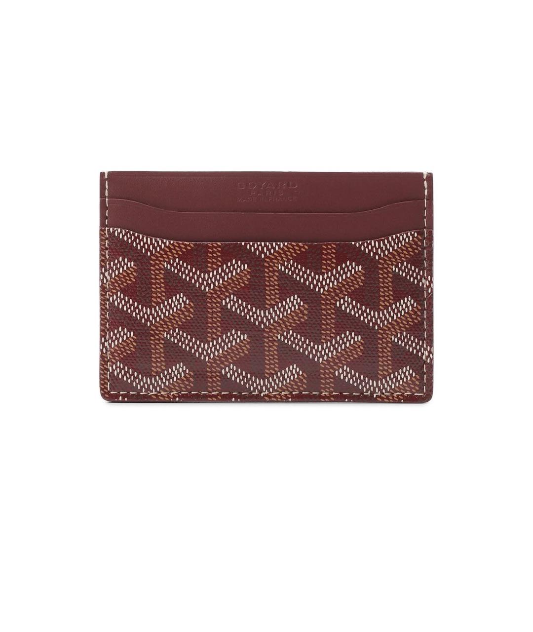 GOYARD Бордовый кожаный кардхолдер, фото 1