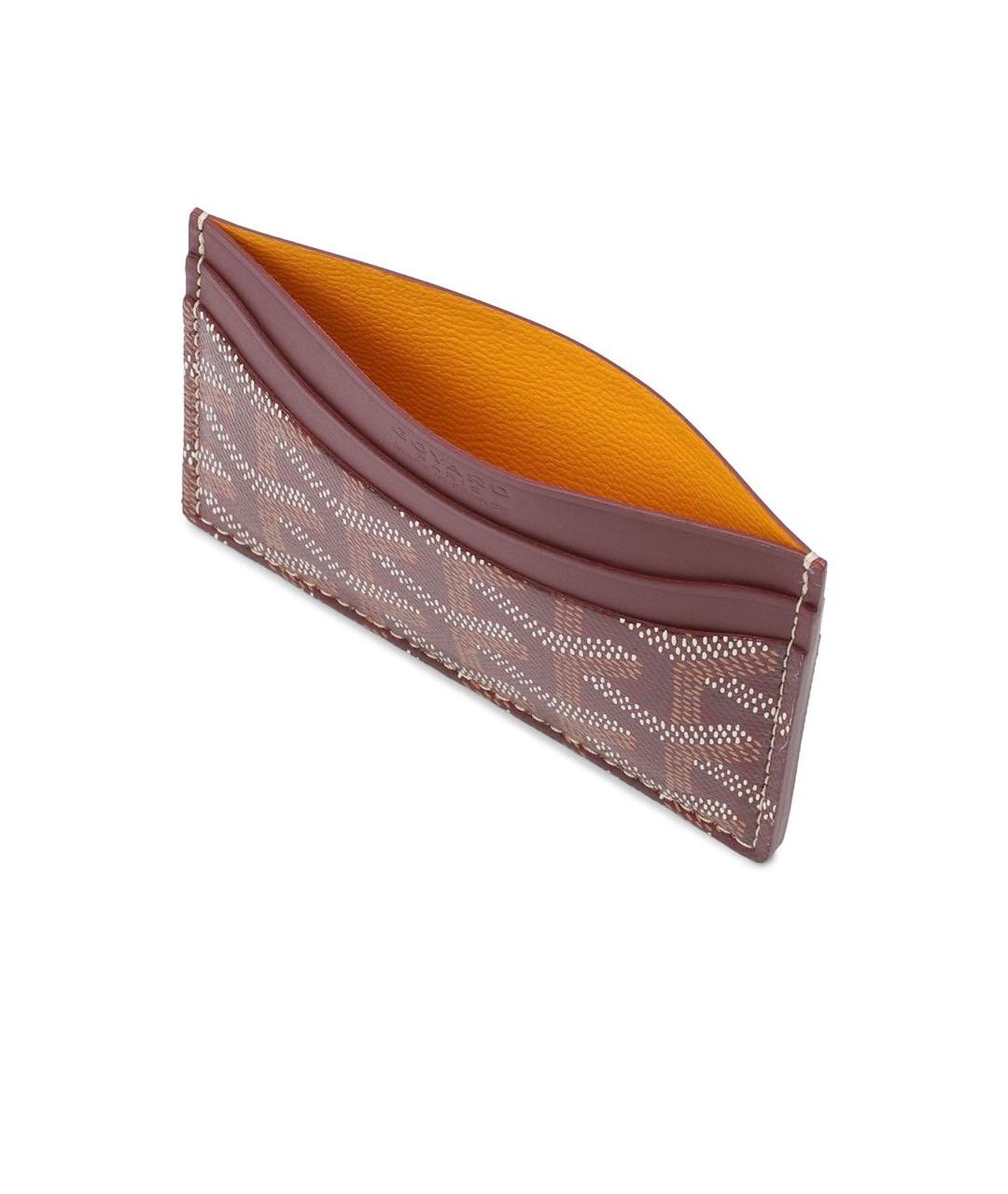 GOYARD Бордовый кожаный кардхолдер, фото 3