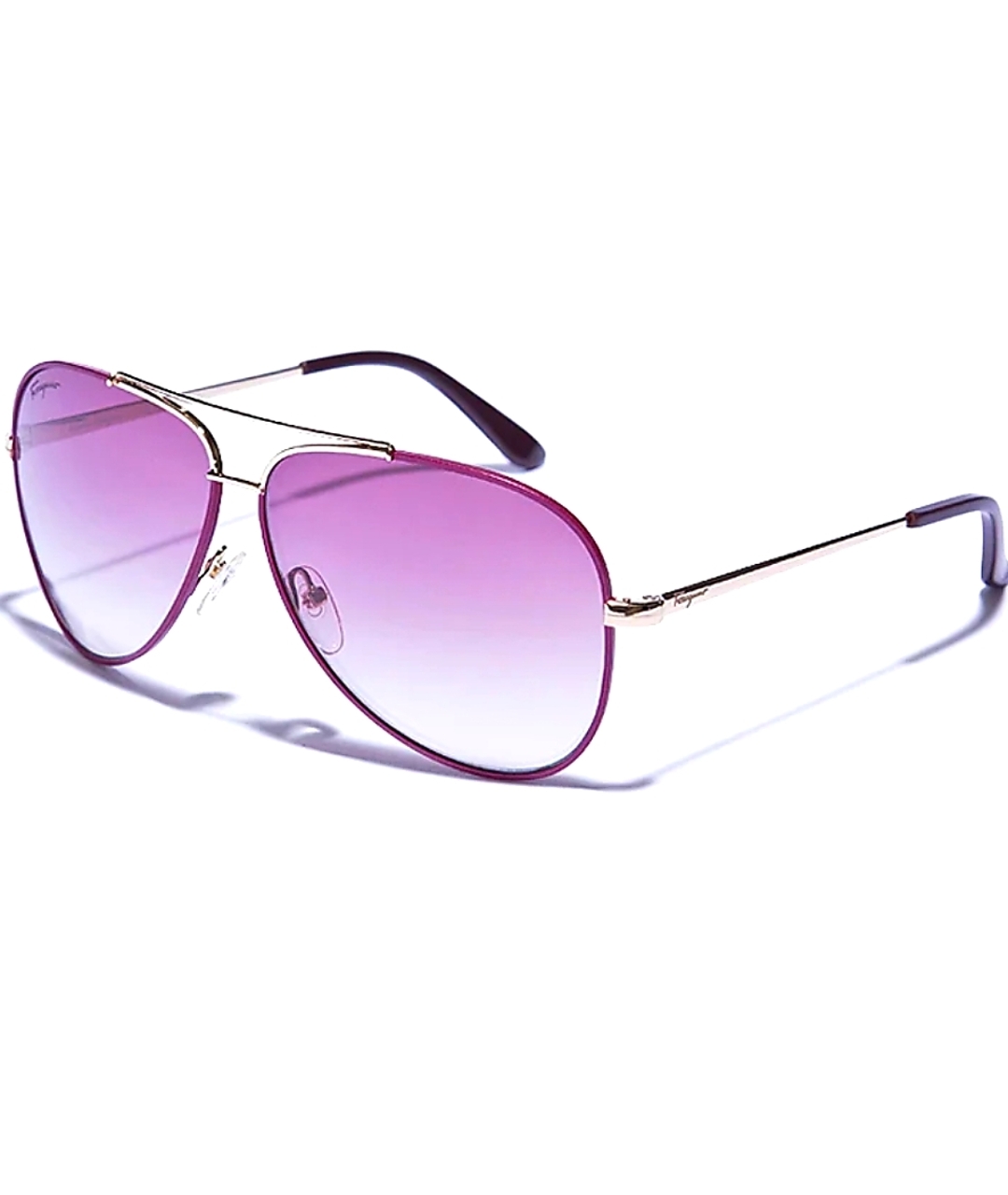 FERRAGAMO Бордовые металлические солнцезащитные очки, фото 3