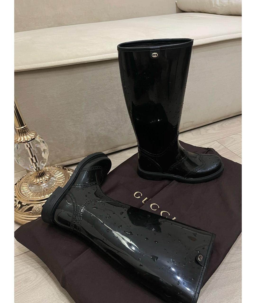 GUCCI Черные резиновые сапоги, фото 9