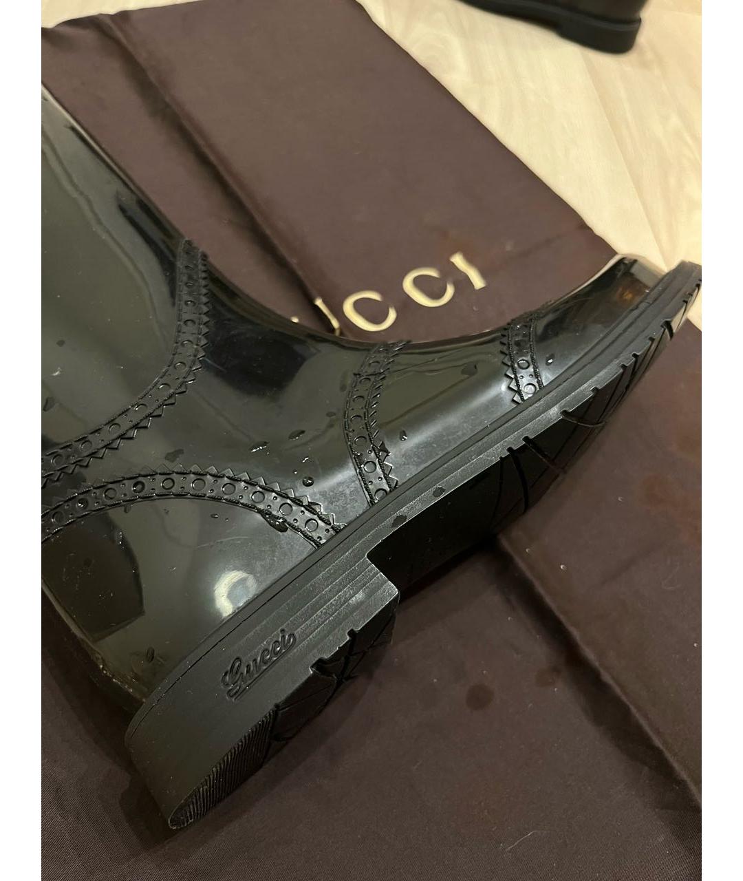 GUCCI Черные резиновые сапоги, фото 4