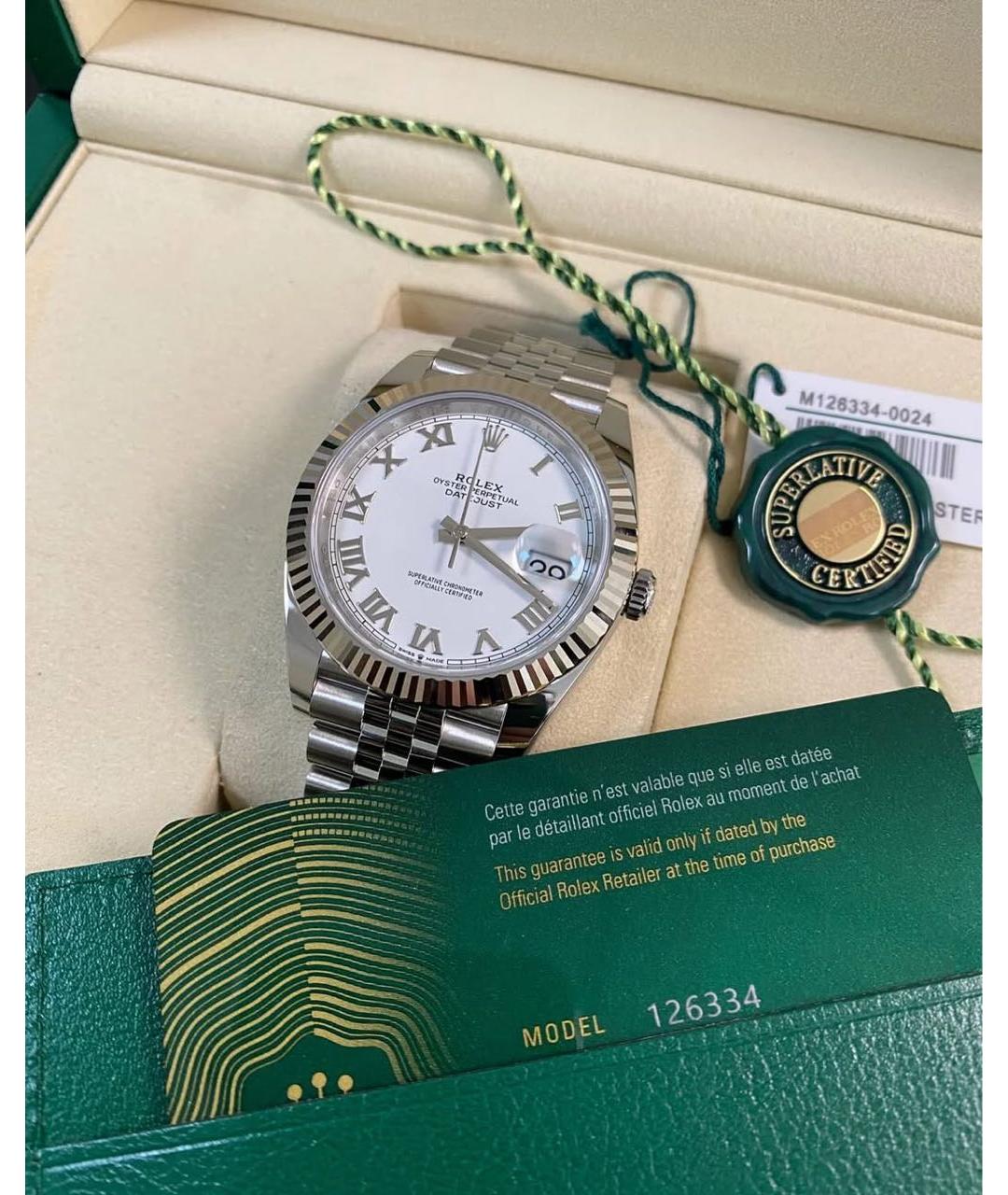 ROLEX Белые стальные часы, фото 5
