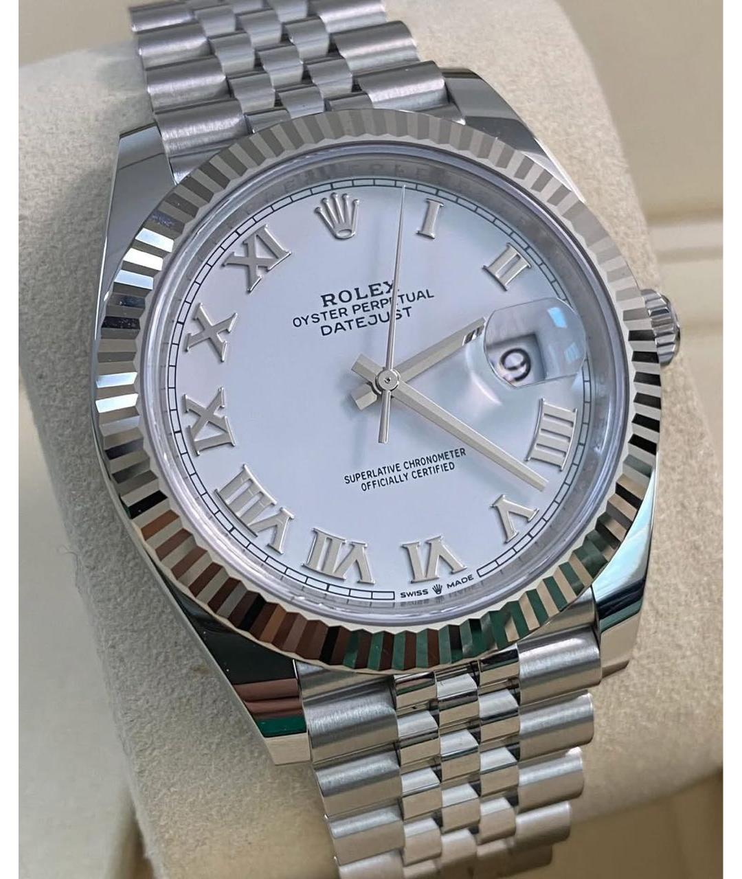 ROLEX Белые стальные часы, фото 3