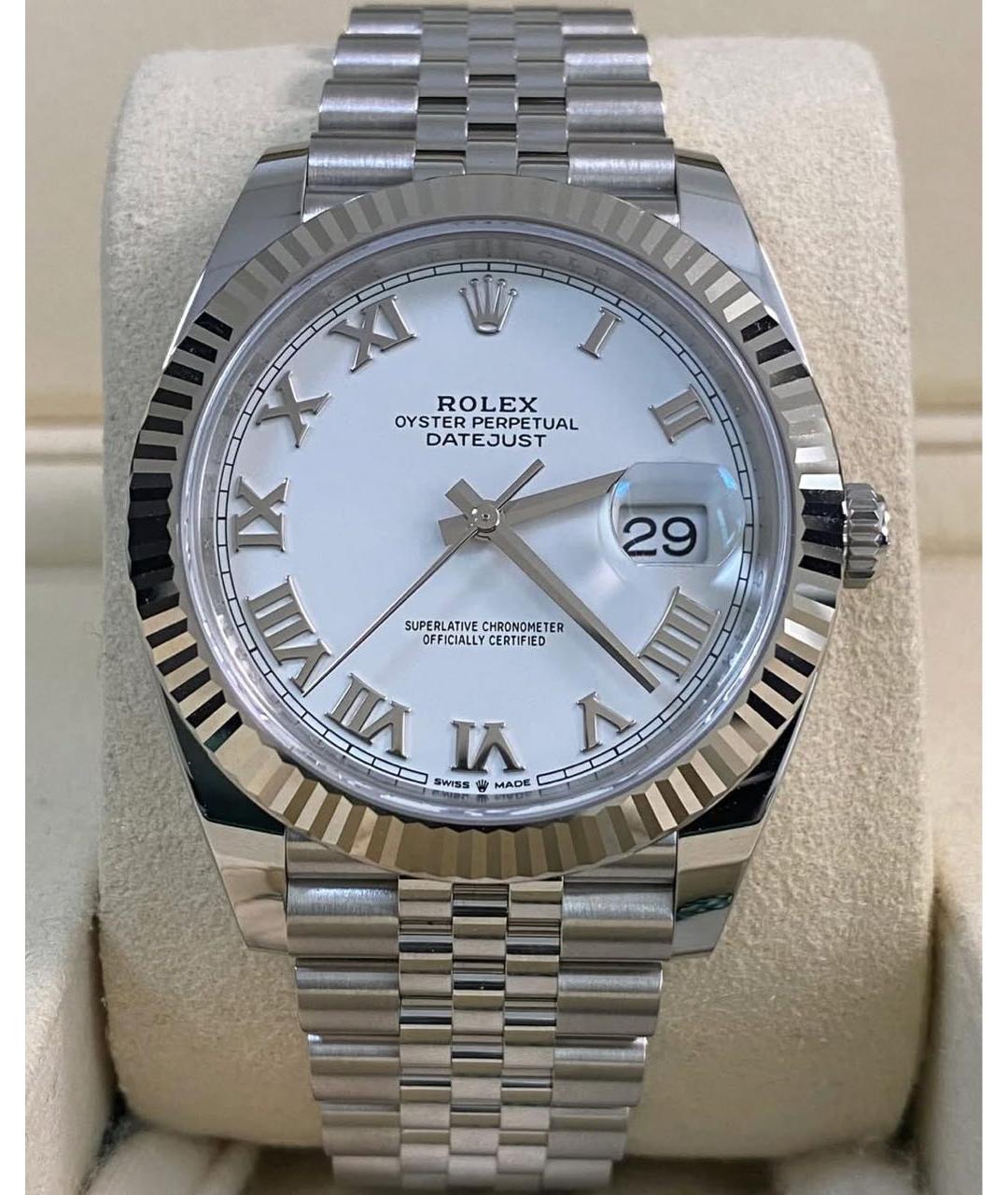 ROLEX Белые стальные часы, фото 2