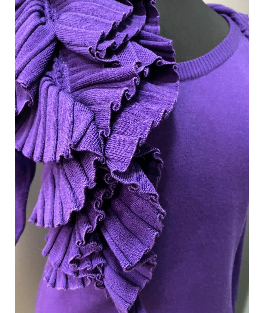 MARIA GRAZIA SEVERI Фиолетовое шерстяное платье, фото 4