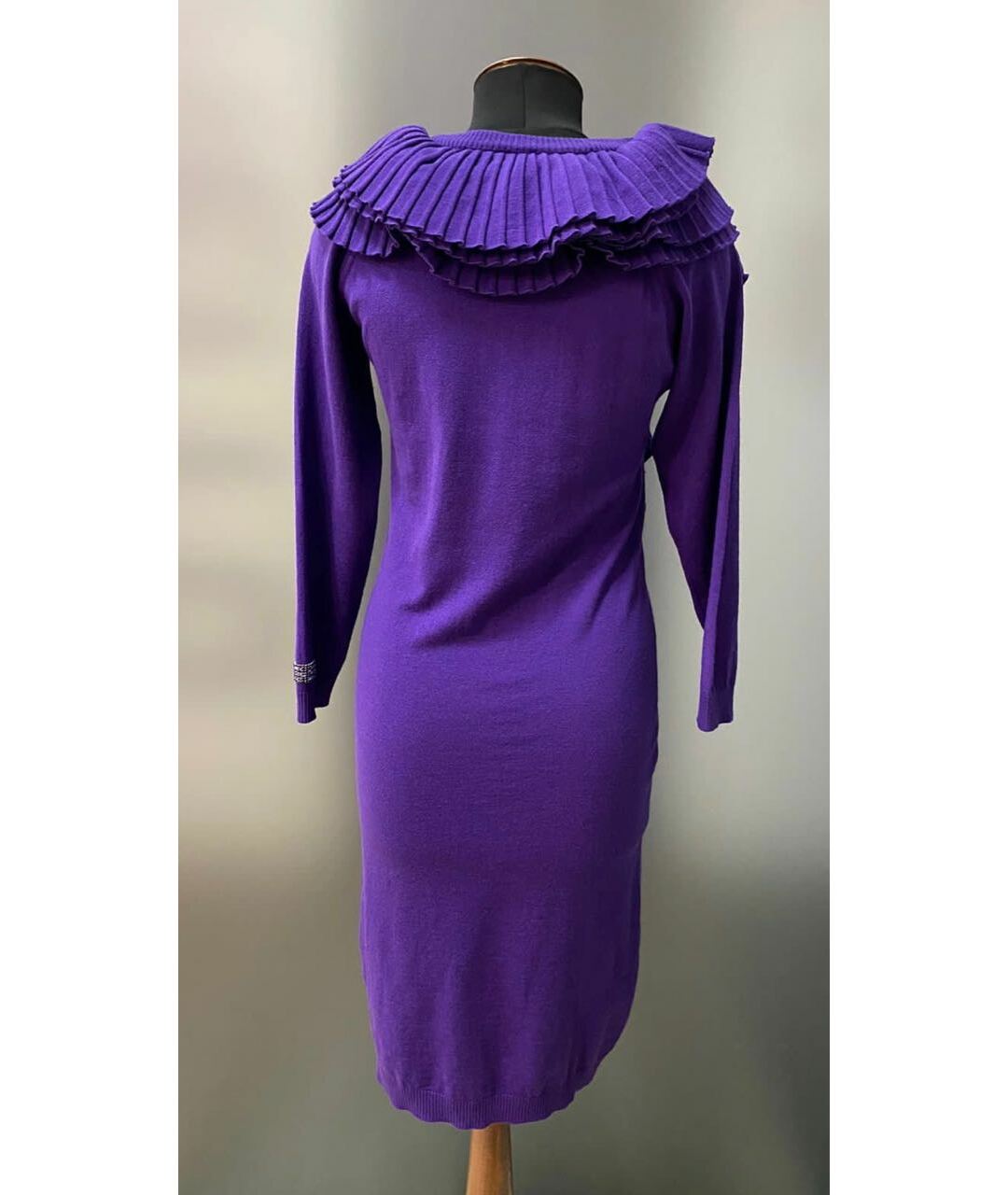 MARIA GRAZIA SEVERI Фиолетовое шерстяное платье, фото 2