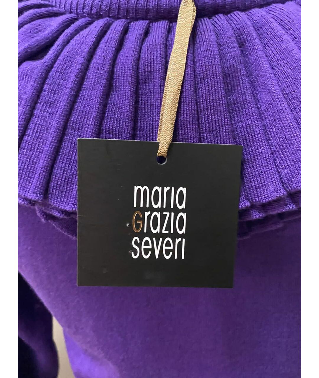 MARIA GRAZIA SEVERI Фиолетовое шерстяное платье, фото 6