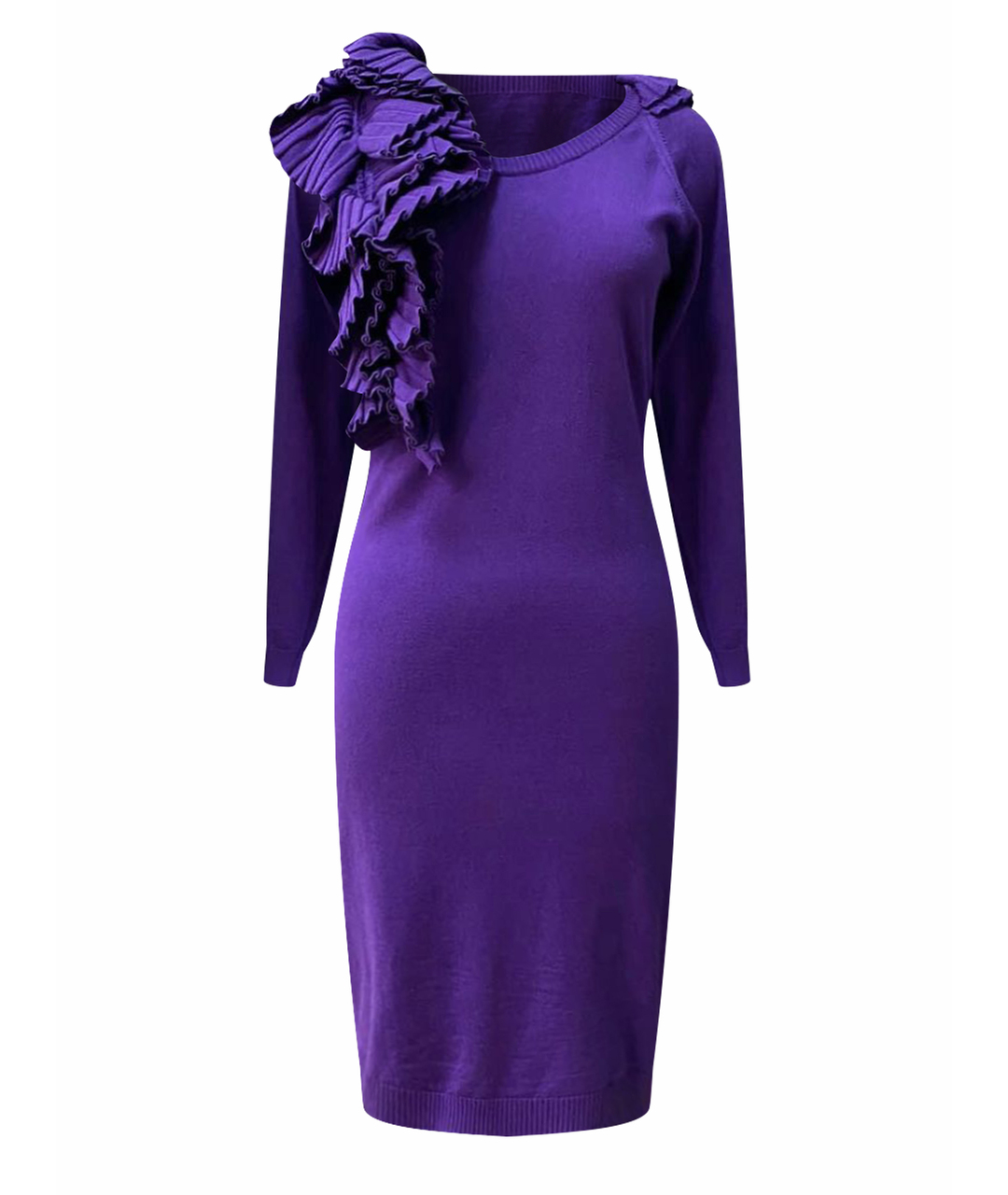MARIA GRAZIA SEVERI Фиолетовое шерстяное платье, фото 1