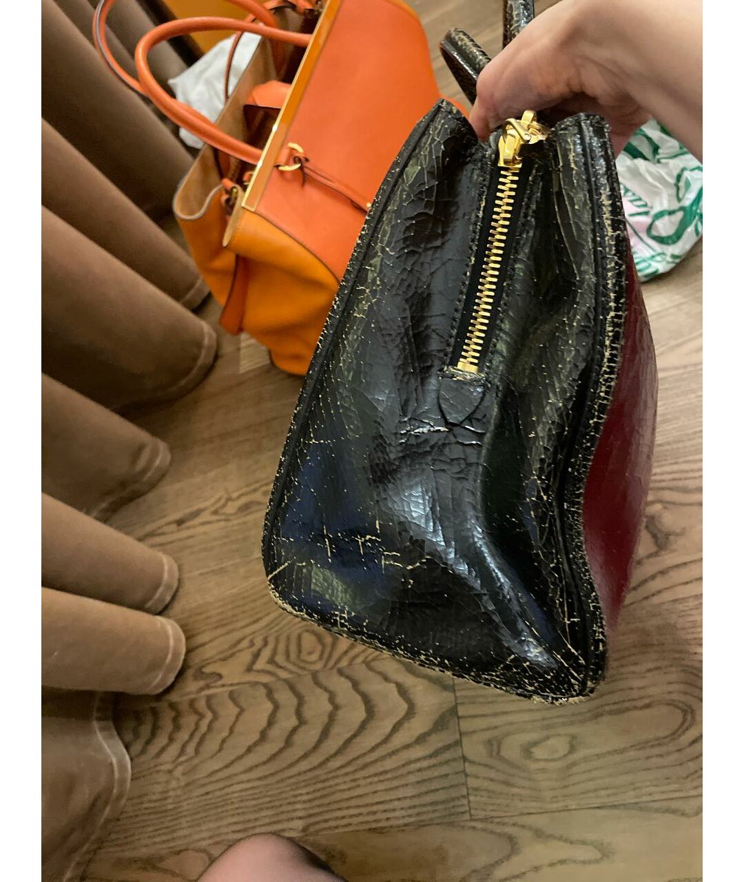 MIU MIU Бордовая кожаная сумка тоут, фото 2